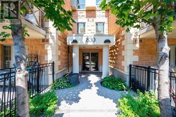 Mississauga (East Credit) condo for rent - The entrance to a building with the number 830 on it.
