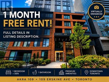 Toronto (Mount Pleasant West) condo for rent - A building advertisement for a free one month rent.
