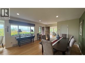 West Vancouver apartment for rent - A dining room with a table set for six with a view of the backyard.