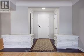 Burlington (Brant) multi-family for rent - A hallway with a white door and a rug on the floor.