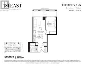 Toronto (Willowdale East) condo for rent - A floor plan for a condo named The Betty Ann is displayed.