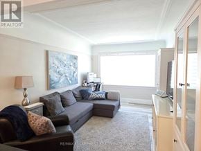 Hamilton (Westdale) apartment for rent - A living room with a grey couch and a painting on the wall.