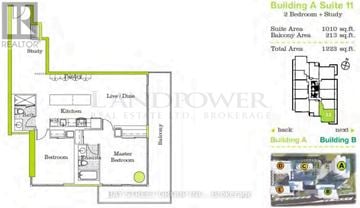 Toronto (Bayview Village) condo for rent - A floor plan for a suite in a building with a kitchen and bathroom.