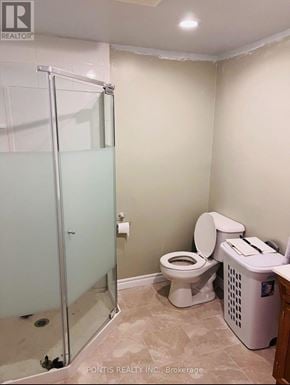 Cambridge apartment for rent - A bathroom with a toilet, a toilet paper roll, and a trash can.