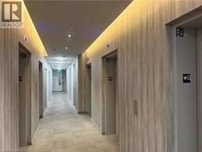 Vaughan condo for rent - A hallway with doors numbered B2, B3, B4, and C3.