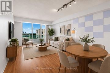 Toronto (Newtonbrook East) condo for rent - A living room with a brown table and chairs.
