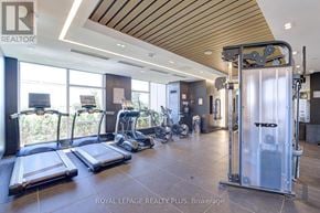 Oakville (Jm Joshua Meadows) condo for rent - A gym with treadmills, exercise bikes, and a weight rack.