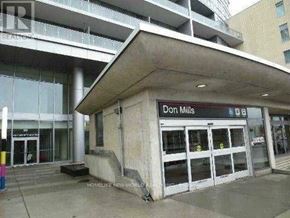 Toronto (Henry Farm) condo for rent - The front of a Don Mills subway station entrance.