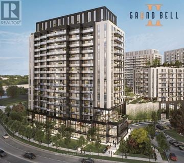 Brantford house for rent - A rendering of a modern apartment building called Grand Bell.