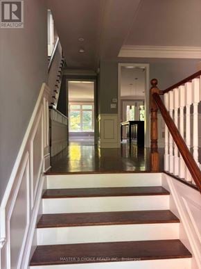 Toronto (Willowdale East) apartment for rent - A hallway with a staircase leading to the second floor.