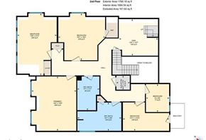 Edmonton apartment for rent - A floor plan of a house with a second floor exterior area of 1768 square feet, an interior area of 1684 square feet, and an excluded area of 161 square feet.