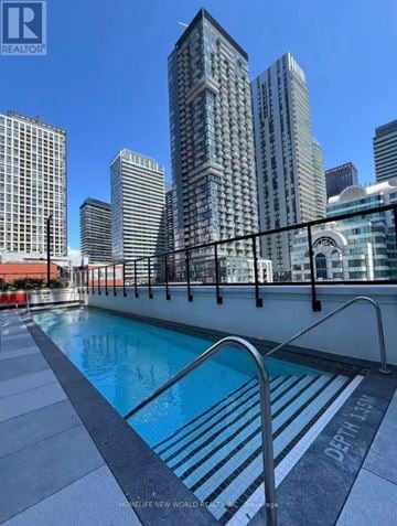 Toronto (Waterfront Communities) condo for rent - A pool with the words "depth 10' 10" written on the floor.