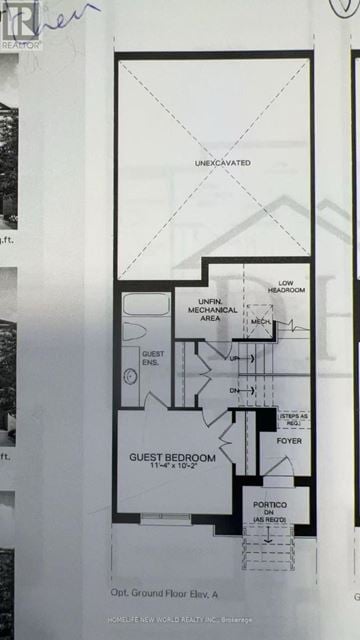 Richmond Hill apartment for rent - A floor plan for a guest bedroom with an attached bathroom.