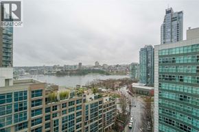 Vancouver apartment for rent - A cityscape with buildings and a body of water in the distance.