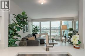 Vancouver apartment for rent - A modern kitchen with a large window overlooking the city.