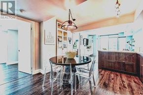 Toronto (Clanton Park) condo for rent - A dining room with a table set for four.