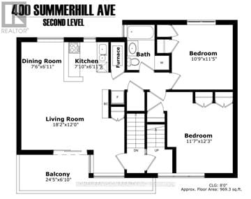 Toronto (Rosedale-Moore Park) triplex for rent - 2ND FLR - 400 SUMMERHILL AVENUE 2nd Flr