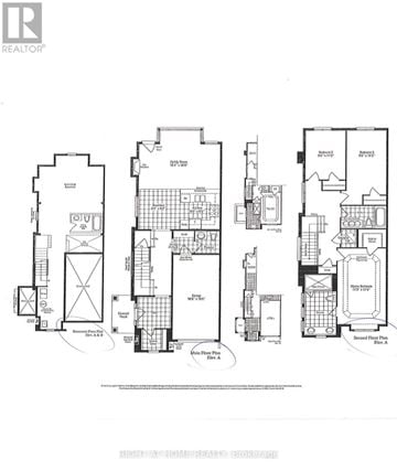 Brampton (Heart Lake West) townhouse for rent - A set of four floor plans for a residential building.