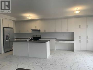 East Gwillimbury (Holland Landing) apartment for rent - A kitchen with white cabinets and a black countertop.