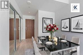 Toronto (Bayview Village) condo for rent - A dining room with a glass table and chairs.
