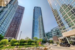 Vaughan (Concord) condo for rent - A modern cityscape with a mix of residential and commercial buildings.