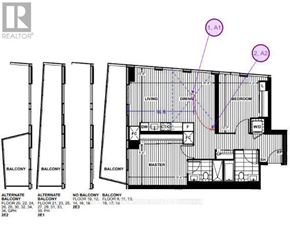 Toronto (Waterfront Communities) condo for rent - A floor plan of an apartment with two balconies and two bedrooms.