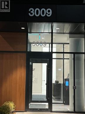 Mississauga (Cooksville) condo for rent - The image shows the entrance to a building with the number 3009 displayed on the top.