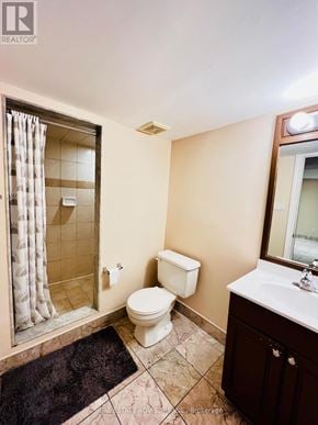 Vaughan (Vellore Village) apartment for rent - A bathroom with a toilet, sink, and shower.