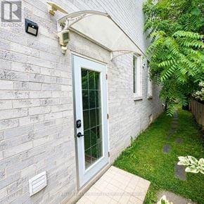 Richmond Hill (North Richvale) townhouse for rent - A white door with a glass panel is the main focus of the image.