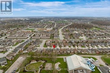 Niagara Falls (Forestview) apartment for rent - An aerial view of a residential area with a red marker indicating a specific location.