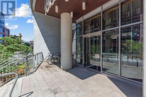 Toronto (Niagara) condo for rent - A balcony with a bicycle parked on it.