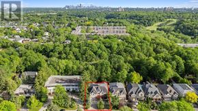 Toronto (Lansing-Westgate) apartment for rent - A bird's eye view of a residential area with a red square highlighting a specific house.