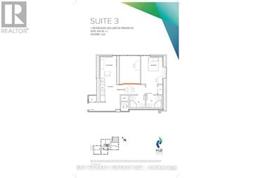 Waterloo condo for rent - A floor plan for Suite 3, a 1 Bedroom, Solar-Lit Premium apartment with 32 sq.ft.