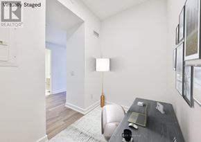 Mississauga (Port Credit) condo for rent - A virtual staged room with a desk and chair.