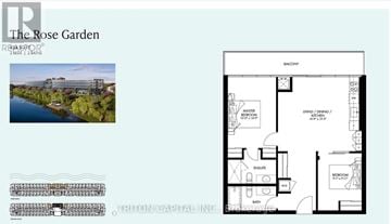 Welland (Broadway) condo for rent - A floor plan for a property called The Rose Garden is displayed.