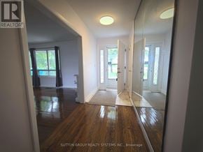 King apartment for rent - A hallway with a mirror on the wall and wooden floors.