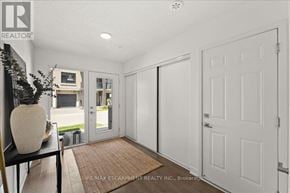 Burlington (Lasalle) townhouse for rent - A white door is on the right side of the image.