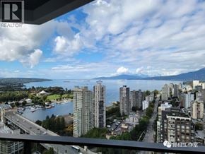 Vancouver apartment for rent - A cityscape with a bridge and buildings near a body of water.