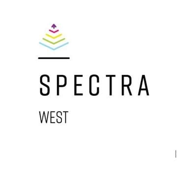 Glendale apartment for rent - Spectra West logo with a rainbow-colored arrow pointing upwards.
