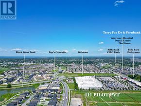 Ottawa townhouse for rent - An aerial view of a city with Terry Fox Dr & Fernbank labeled on the right side.