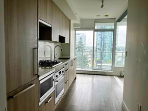 Surrey apartment for rent - A kitchen with wooden cabinets and a stove top oven.