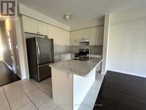 Niagara Falls (Brown) apartment for rent - A kitchen with a refrigerator, sink, and cabinets.