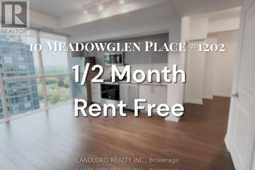 Toronto (Woburn) condo for rent - A brochure for a 1/2 month rent free offer at 10 Meadowglen Place.