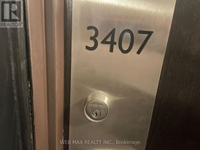 Toronto (North St. James Town) condo for rent - A door with the number 3407 on it.