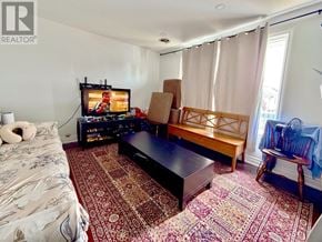 Niagara Falls (Dorchester) apartment for rent - A bedroom with a bed, a television, a couch, and a rug.