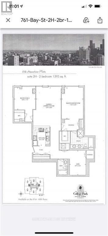 Toronto (Bay Street Corridor) condo for rent - A floor plan of a building with multiple rooms and a caption that reads "Garden Apartment on the 2nd Floor".