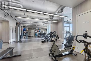 Toronto (Niagara) condo for rent - A gym with treadmills, weights, and other exercise equipment.