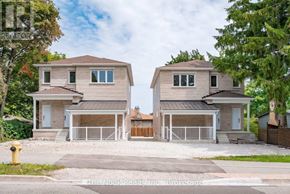 Oshawa (Mclaughlin) triplex for rent - Two houses are shown in the image with a fire hydrant in the foreground.