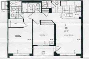 Toronto (Willowdale East) condo for rent - A black and white floor plan of a house with labeled rooms.