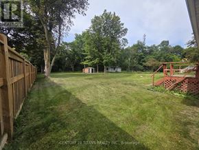 Clarington (Courtice) apartment for rent - A backyard with a wooden fence and a green lawn.
